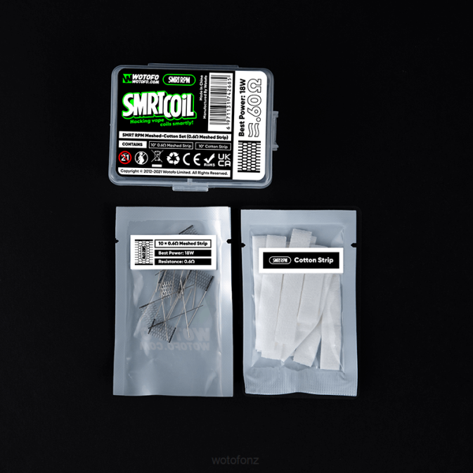 Wotofo SMRT RPM MESH-COTTON SET 0.4OHM MESH+COTTON | Wotofo E-Cigarette RB86349