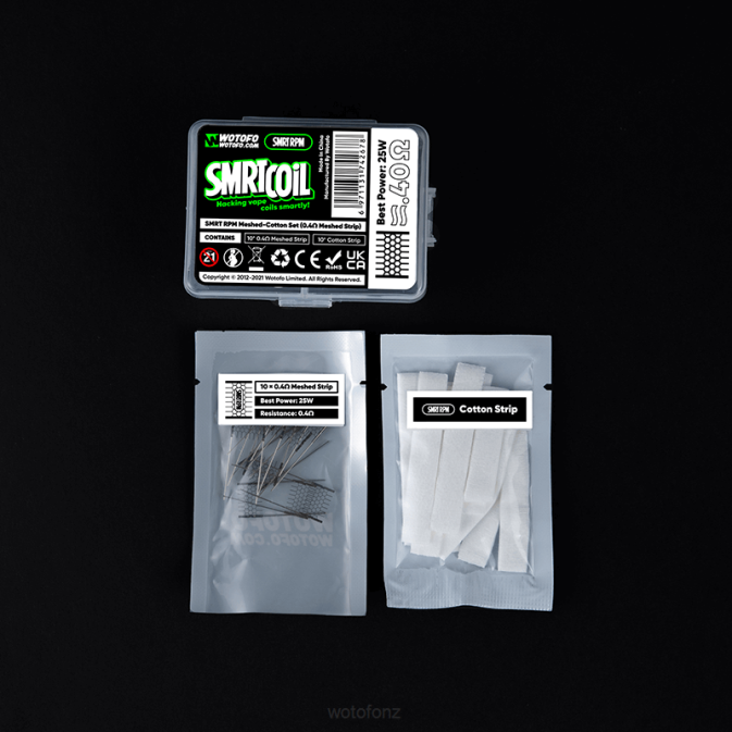 Wotofo SMRT RPM MESH-COTTON SET 0.4OHM MESH+COTTON | Wotofo E-Cigarette RB86349