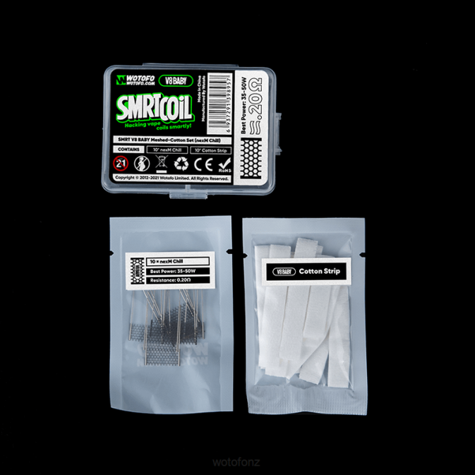 Wotofo SMRT V8 BABY MESH-COTTON SET NEXMESH CHILL | Wotofo Disposable Vape NZ RB86352