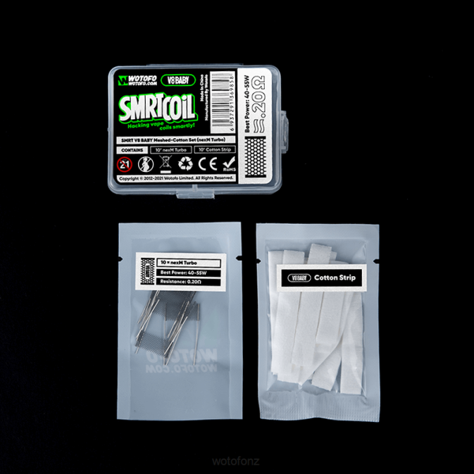 Wotofo SMRT V8 BABY MESH-COTTON SET NEXMESH CHILL | Wotofo Disposable Vape NZ RB86352
