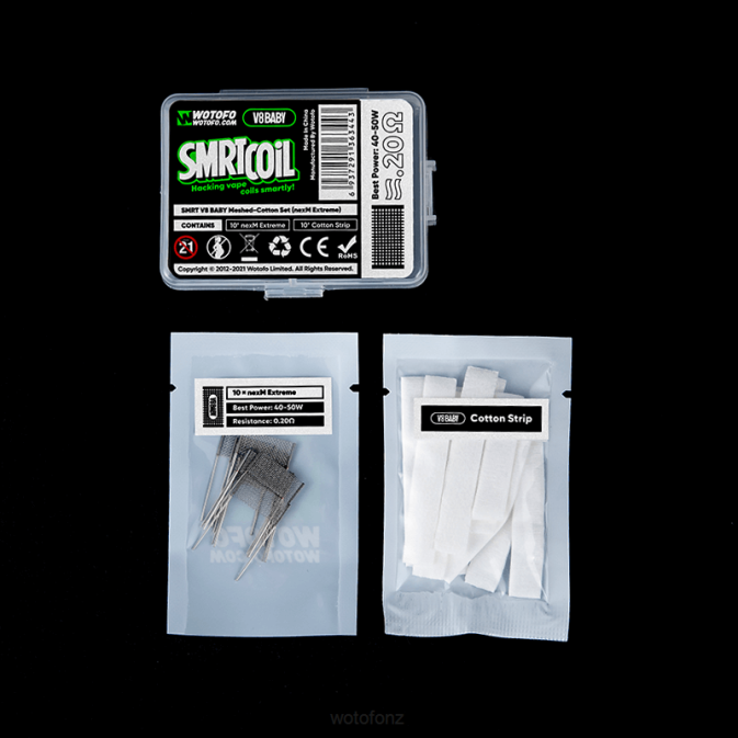 Wotofo SMRT V8 BABY MESH-COTTON SET NEXMESH CHILL | Wotofo Disposable Vape NZ RB86352
